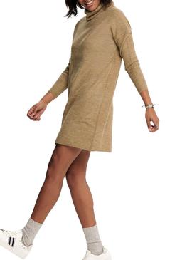 Vestido Only Jana De Punto Camel para Mulher