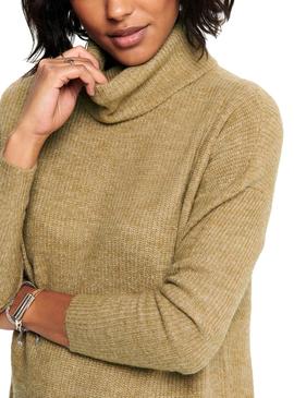 Vestido Only Jana De Punto Camel para Mulher