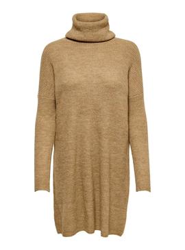 Vestido Only Jana De Punto Camel para Mulher