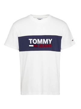T-Shirt Tommy Jeans Pieced Branco para Homem