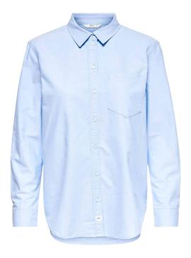 Camisa Only Hally Oxford Azul para Mulher