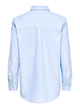 Camisa Only Hally Oxford Azul para Mulher