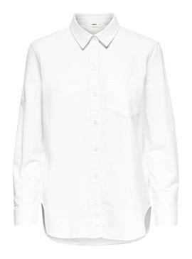 Camisa Only Hally Oxford Branco para Mulher
