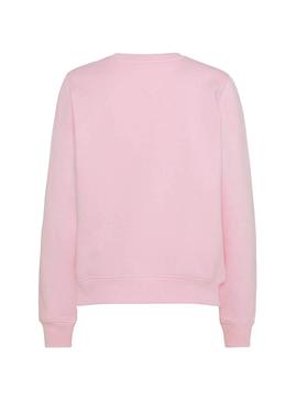 Sweat Tommy Jeans Essential Logo Rosa Mulher