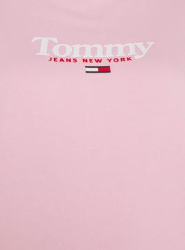 Sweat Tommy Jeans Essential Logo Rosa Mulher