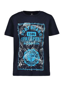T-Shirt Name It Hicamo Azul Marinho para Menino