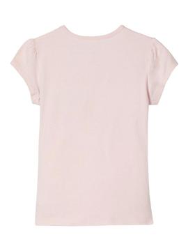 T-Shirt Name It Hapina Rosa para Menina
