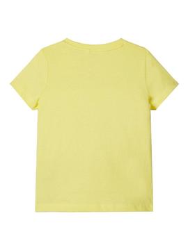 T-Shirt Name It Hallu Amarelo para Menina