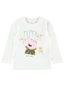 T-Shirt Name It Peppa Pig Branco para Menina