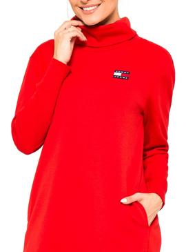 Vestido Tommy Jeans Mock Vermelho para Mulher