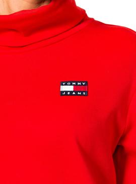 Vestido Tommy Jeans Mock Vermelho para Mulher