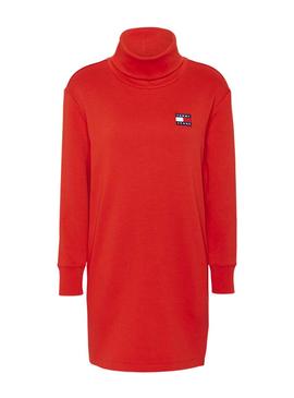 Vestido Tommy Jeans Mock Vermelho para Mulher