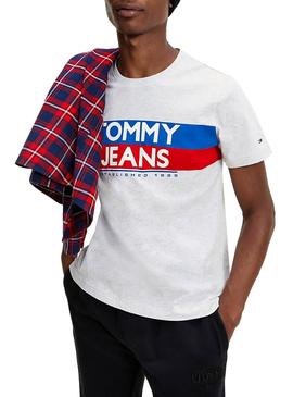 T-Shirt Tommy Jeans Contrast Branco para Homem