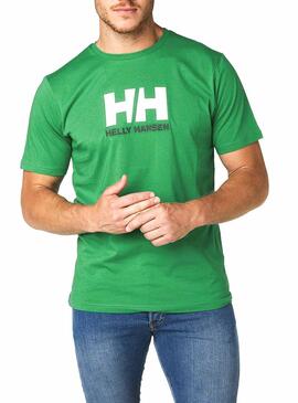 T-Shirt Helly Hansen Logo Verde Homem