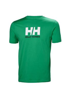 T-Shirt Helly Hansen Logo Verde Homem