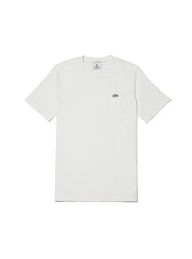 T-Shirt Lacoste TH3786 Bolso Homem Branco
