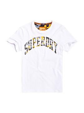 T-Shirt Superdry Camo Embossed  Homem Branco
