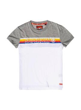 T-Shirt Superdry Cali Stripe Homem Branco