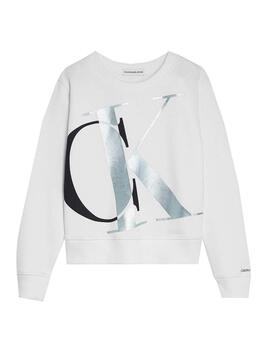Sweat Calvin Klein Monogram Branco para Menina