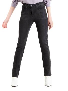Jeans Levis 724 High Rise Straight Preto Mulher