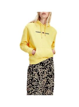Sweat Tommy Jeans Linear Amarelo para Mulher