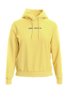 Sweat Tommy Jeans Linear Amarelo para Mulher