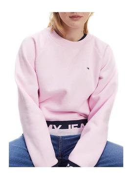 Sweat Tommy Jeans Branded Hem Rosa para Mulher