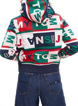 Sweat Calça jeans Tommy Hoodie Multicolor Mulher