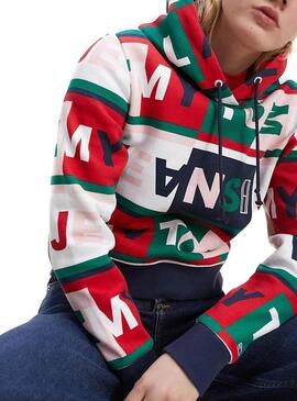 Sweat Calça jeans Tommy Hoodie Multicolor Mulher