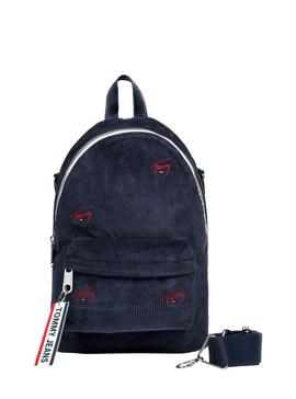 Mochila Tommy Jeans Mini Backpack Cord Azul Marinho