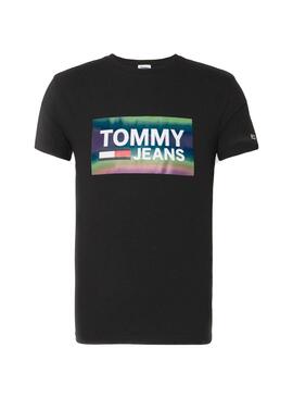 T-Shirt Tommy Jeans Stretch Preto para Homem