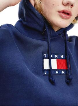 Sweat Calça jeans Tommy Flag Azul para Mulher