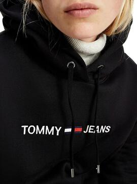 Sweat Tommy Jeans Linear Logo Preto para Mulher