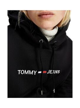 Sweat Tommy Jeans Linear Logo Preto para Mulher