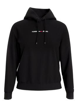 Sweat Tommy Jeans Linear Logo Preto para Mulher