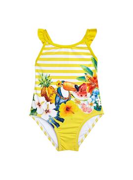 Swimsuit Mayoral Listras Estampado Amarelo para Menina