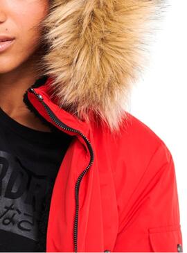 Parka Superdry Microfibra Nadare Vermelho Mulher