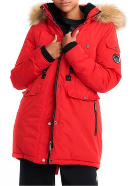 Parka Superdry Microfibra Nadare Vermelho Mulher