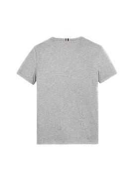 T-Shirt Tommy Hilfiger Essencial Logo Cinza Menino