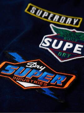 T-Shirt Superdry Patch Azul Marinho Para Homem