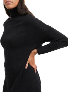 Vestido Vila Rollneck Preto para Mulher