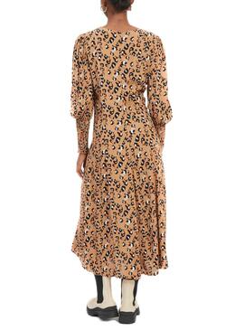 Vestido Vila Vikittie marrom para Mulher