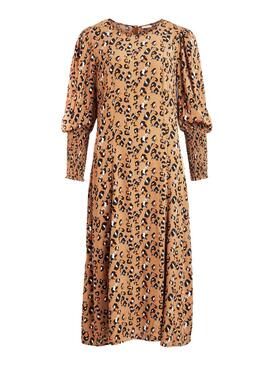 Vestido Vila Vikittie marrom para Mulher