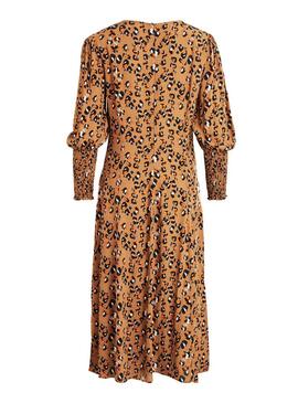 Vestido Vila Vikittie marrom para Mulher