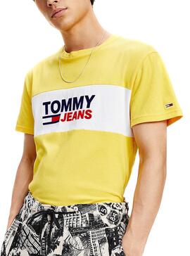 T-Shirt Tommy Jeans Pieced Band Amarelo Homem