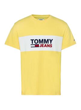 T-Shirt Tommy Jeans Pieced Band Amarelo Homem