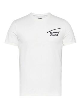 T-Shirt Tommy Jeans Stretch Branco para Homem