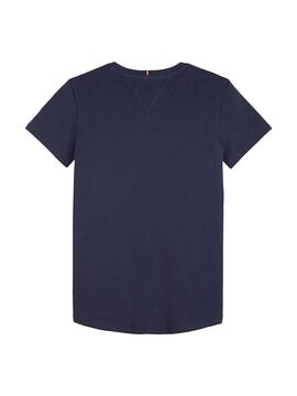 T-Shirt Tommy Hilfiger Icon Azul Marinho para Menina