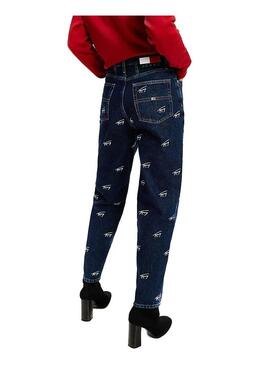 Calças Tommy Jeans Logos Azul Marinho para Mulher