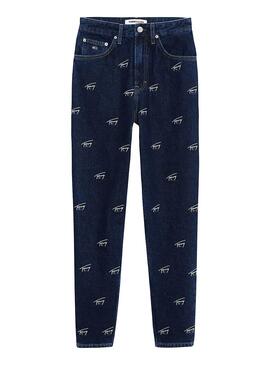 Calças Tommy Jeans Logos Azul Marinho para Mulher